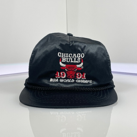 NBA Other - Chicago Bulls World Champions 1991 Black Vintage Nylon Ama Pro Hat Cap SnapBack